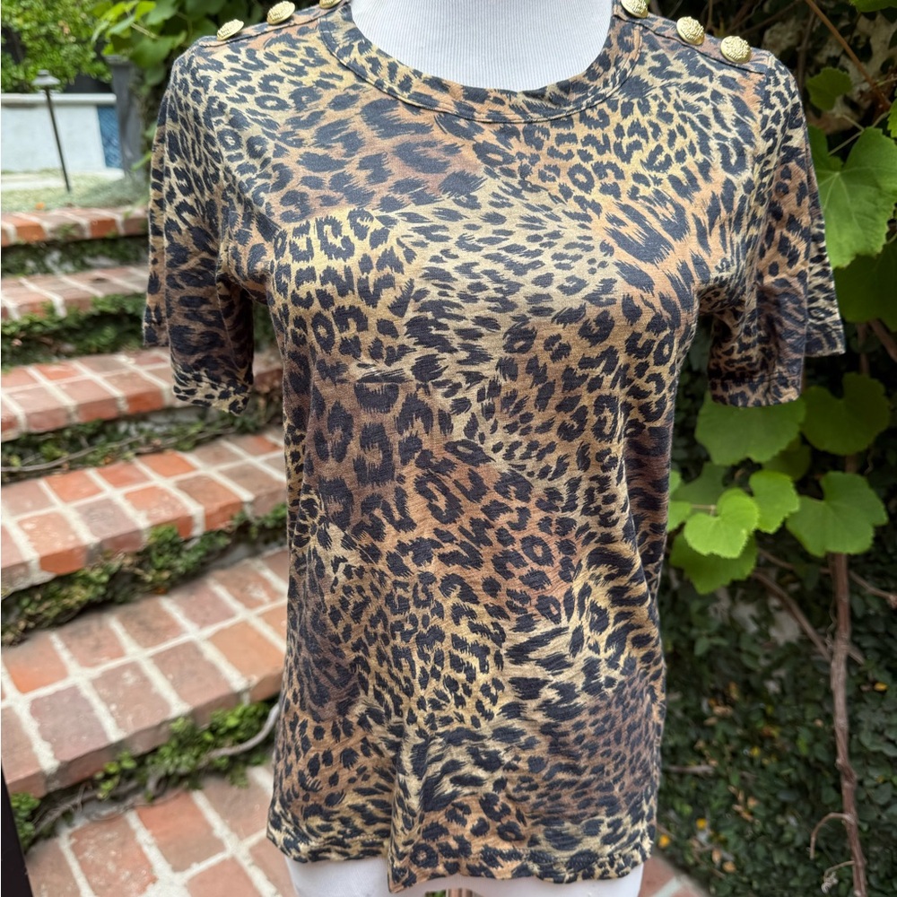 Veronica Beard Leopard and Gray Patterned Fabric